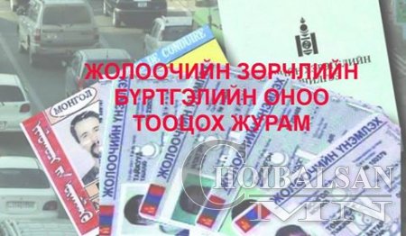 ЖОЛООЧИЙН ЗӨРЧЛИЙН БҮРТГЭЛИЙН ОНОО ТООЦОХ ЖУРАМ ЖОЛООЧИЙН ЗӨРЧЛИЙН БҮРТГЭЛИЙН ОНОО ТООЦОХ ЖУРАМ