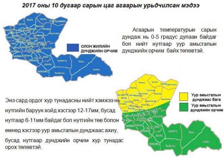 Дорнод аймгийн 10 дугаар сарын цаг агаарын төлөв